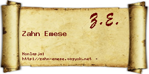 Zahn Emese névjegykártya
